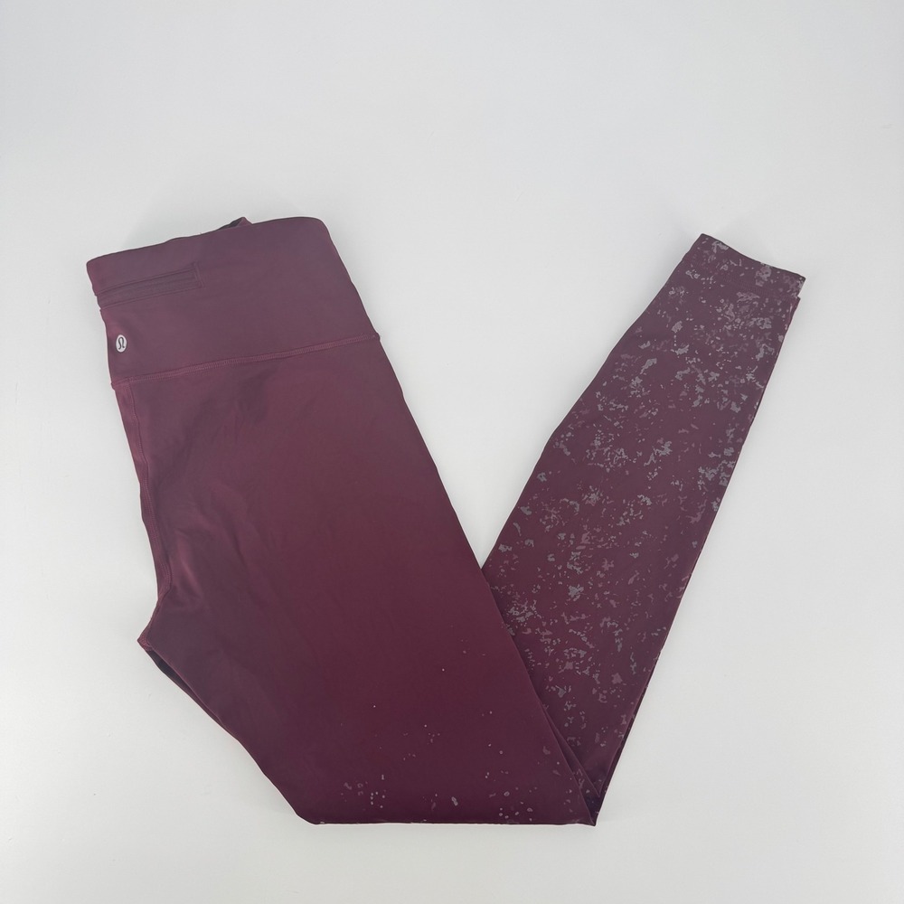 Lululemon Speed Wunder Mid-Rise Tight 28 Speckle Shine Garnet W5CMCS Womens 8